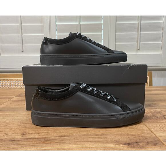 The Kooples Black Sneakers Unisex Leather Vinyl Size 7.5 US 38 EU NIB Low Tops - Picture 3 of 14
